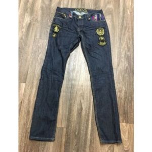 Coogi Womens Blue Jeans Embroidered Patches Size 5
